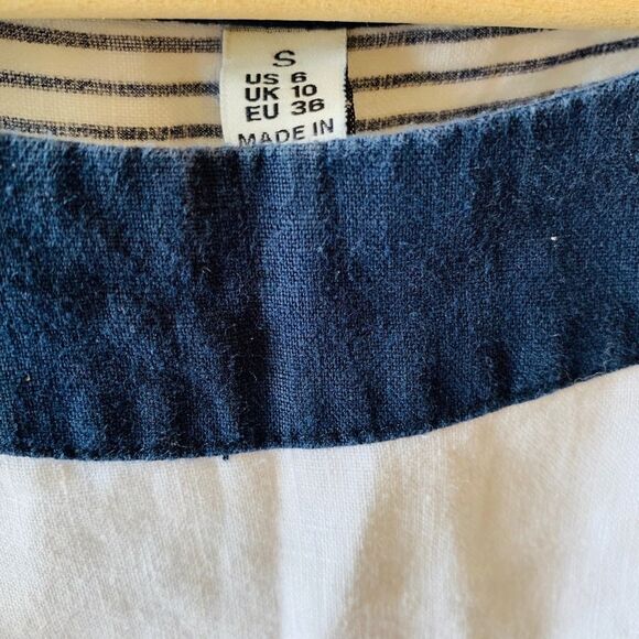 Malvin Hamburg Distressed Linen Striped Dress S - Picture 3 of 4